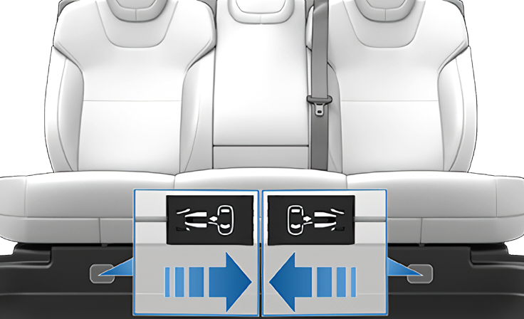 Diagram of how to operate the rear door release in a Model S