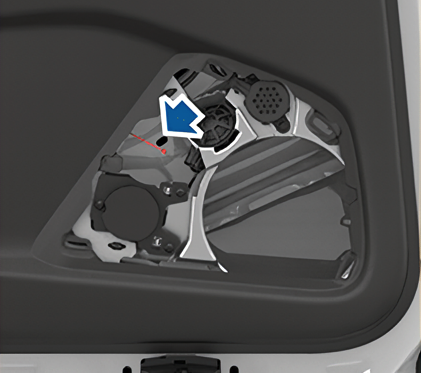 Diagram of how to
    operate the rear door release in a Model X